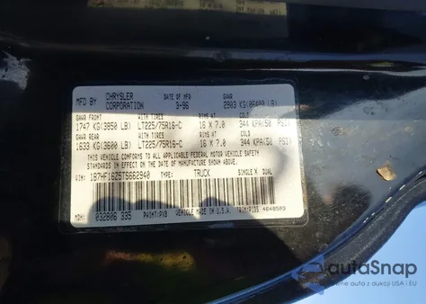 1996 Dodge Ram 1500 from USA, damaged, VIN 1B7HF16Z5TS662940